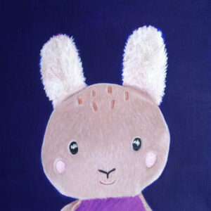 Schlummerhase, acrylic on canvas, 20x20cm