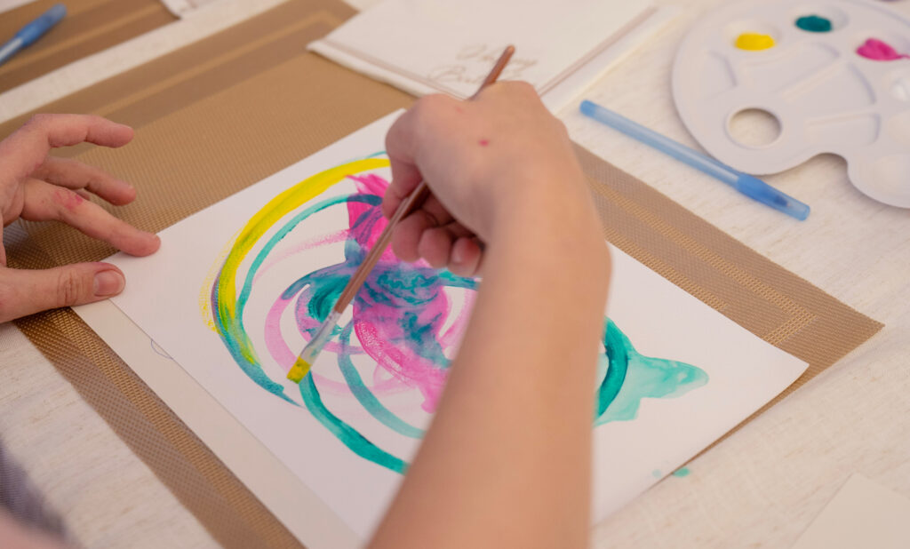 Colorful abstract painting representing child-like joy.