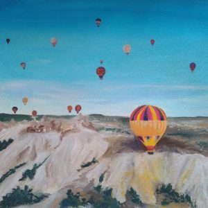 Cappadocia, acrylic on paper, 20x20cm