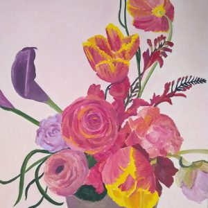 Flower bouquet, acrylic on paper, 31,4x24cm