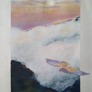 Flyhigh, acrylic on paper (sketchbook 21x15cm), 17x10,5cm