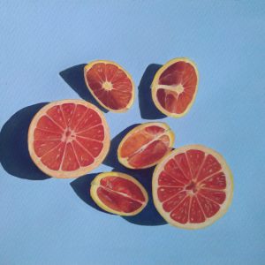 Grapefruit, acrylic on paper, 24x31,4cm