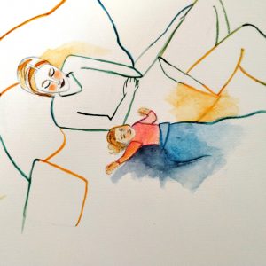 Behind the Sketch: A vibrant family moment captured in one of my first sketches, showing the heartfelt essence of a meaningful connection.